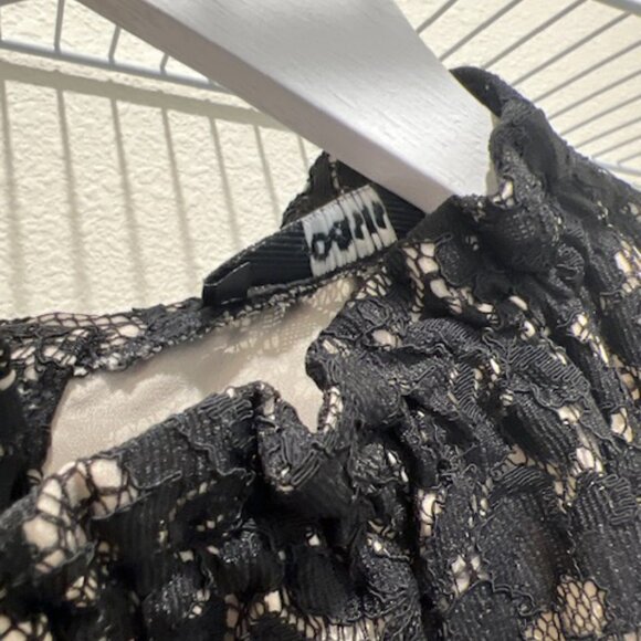 OASIS lace top, black blouse, black lace vest and lace tee, Size: S - Picture 5 of 6